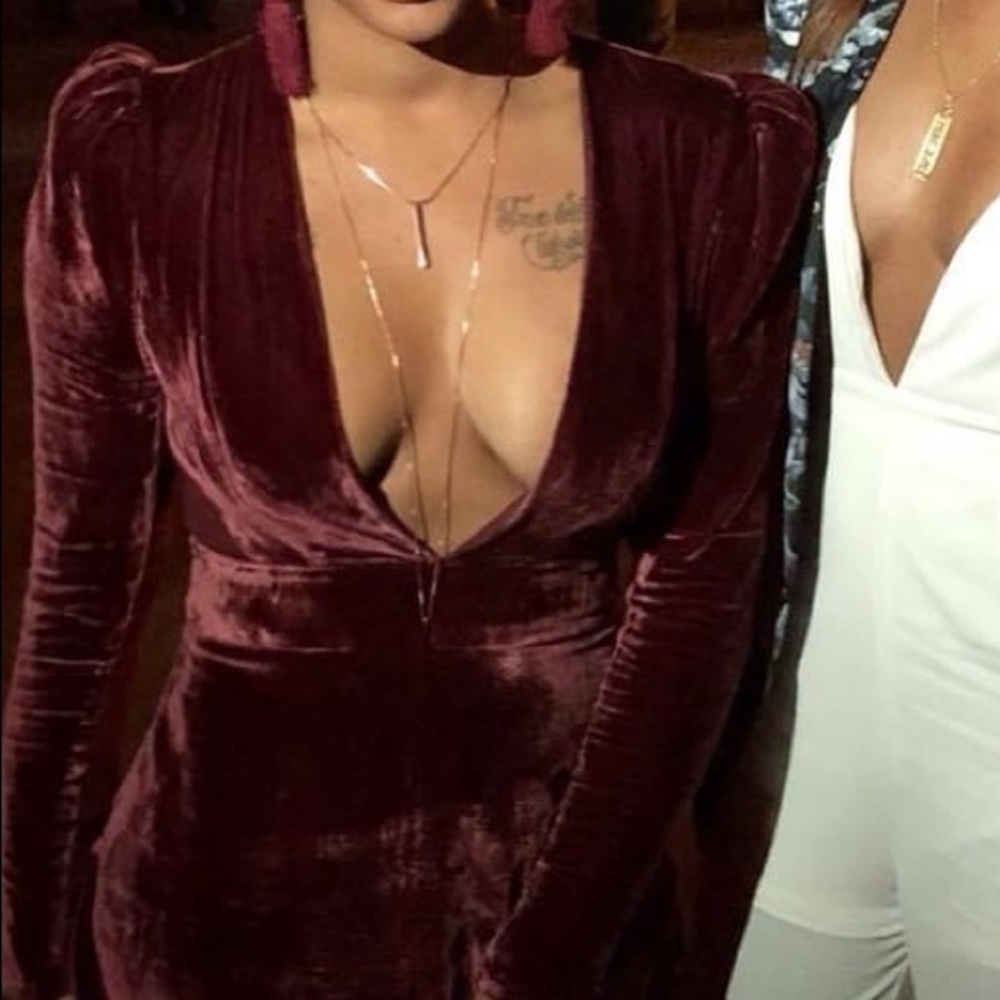 Express Long sleeved crushed velvet dress